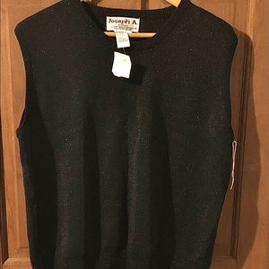 Joseph A women’s knit sweater vest black 2x, new